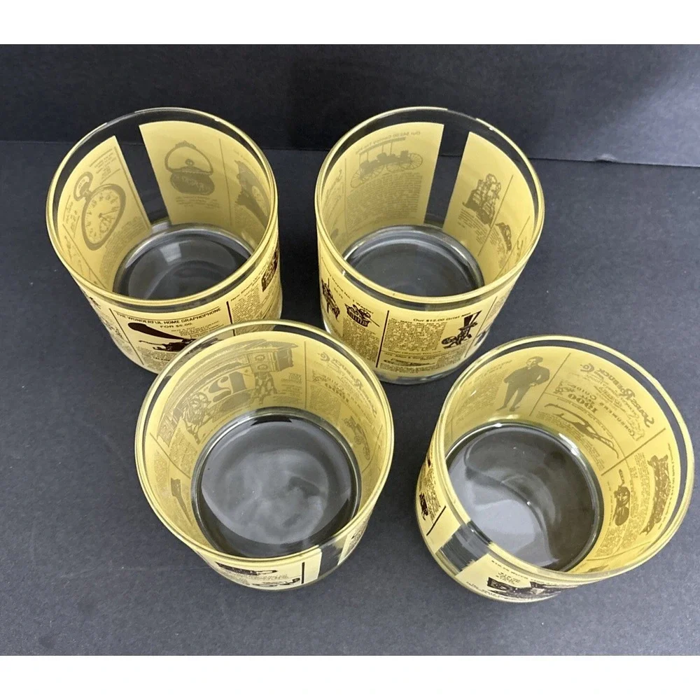 4  Sears Roebuck Whiskey Glasses Catalog Advertising Low Ball 3.5